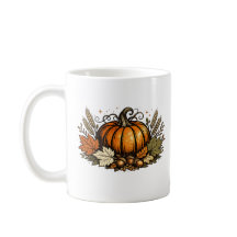 Vintage Autumn Pumpkin & Harvest Leaves | Rustic F