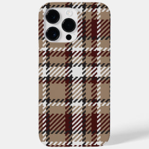 Vintage Autumn Sand and Burgundy Plaid  Case-Mate iPhone 14 Pro Max Case