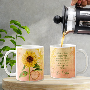 Vintage Autumn Sunflower With Quote For Her Coffee Mug