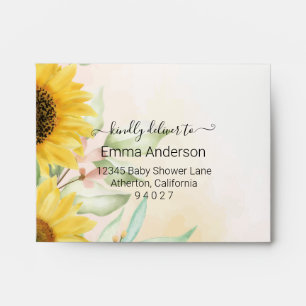 Vintage Autumn Sunflowers  RSVP Envelope