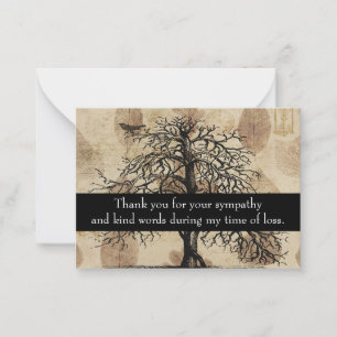 Vintage Autumn Tree Thank You  Card
