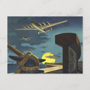 Vintage Aviation Aeroplane Colour Art Postcard