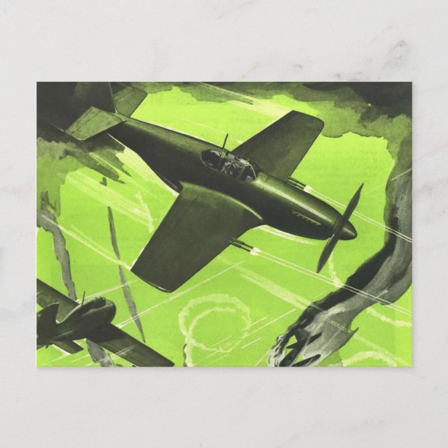 Vintage Aviation Aeroplane Colour Art Postcard (Front)