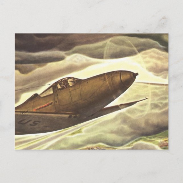 Vintage Aviation Aeroplane Colour Art Postcard (Front)