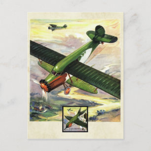 Vintage Aviation Aeroplane Colour Art Postcard