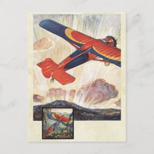 Vintage Aviation Aeroplane Colour Art Postcard