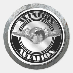 Vintage Aviation Art Classic Round Sticker
