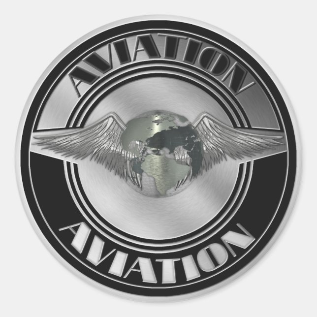 Vintage Aviation Art Classic Round Sticker (Front)