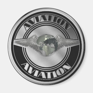 Vintage Aviation Art Magnet