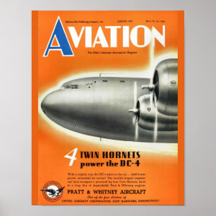 Vintage Aviation Magazine Airplane Cover Art Print