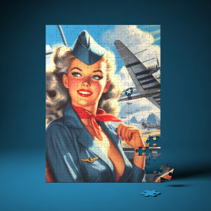 Vintage Aviation Pin Up Jigsaw Puzzle