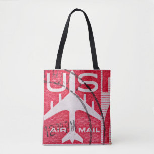 Vintage aviation tote bag