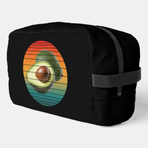 Vintage avocado fruit vegetarian food dopp kit