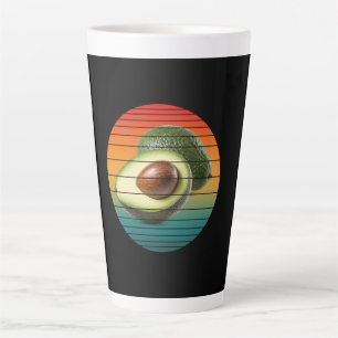 Vintage avocado fruit vegetarian food latte mug