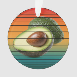 Vintage avocado fruit vegetarian food ornament