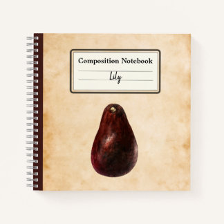 Vintage Avocado Illustration Personalised Comp Notebook