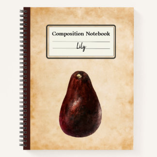 Vintage Avocado Illustration Personalised Comp Notebook