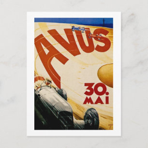 Vintage AVUS Race Poster Postcard