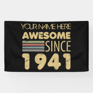 Vintage Awesome 1941 80th Birthday Banner