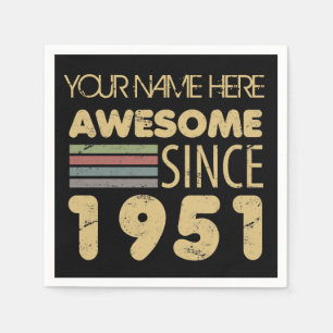 Vintage Awesome 1951 70th Birthday Napkin