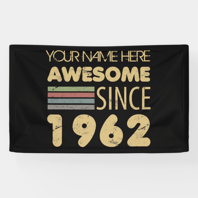 Vintage Awesome 1962 60th Birthday Banner (Horizontal)