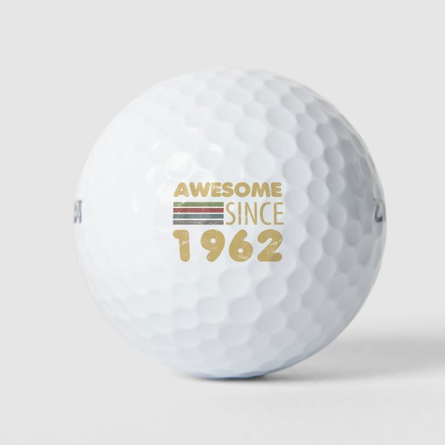 Vintage Awesome 1962 60th Birthday Golf Balls (Front)