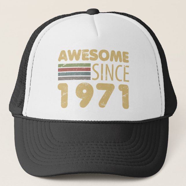 Vintage Awesome 1971 50th Birthday Trucker Hat (Front)
