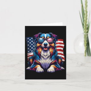Vintage Awesome Australian Shepherd 4th Of July Us Card