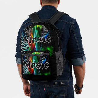 Vintage Awesome Music Sounds Printed Backpack