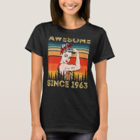 Vintage Awesome Since 1963 Birthday Leopard Woman