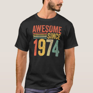 Vintage Awesome Since 1974 48th Birthday Retro Men T-Shirt
