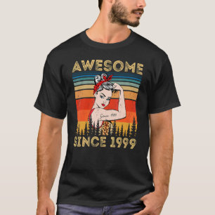 Vintage Awesome Since 1999 Birthday Leopard Woman T-Shirt