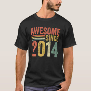 Vintage Awesome Since 2014 8Th Birthday Retro Men T-Shirt