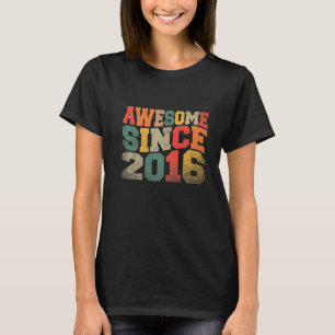 Vintage Awesome Since 2016 Retro 6th Birthday 6 Ye T-Shirt