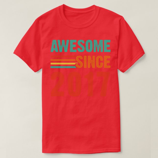 Vintage Awesome Since 2017 T-Shirt (Design Front)