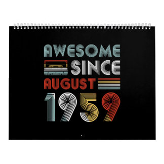 Vintage Awesome Since August 1959 63th Birthday Calendar