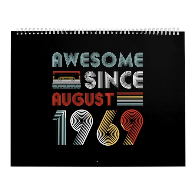 Vintage Awesome Since August 1969 53th Birthday Calendar (Cover)