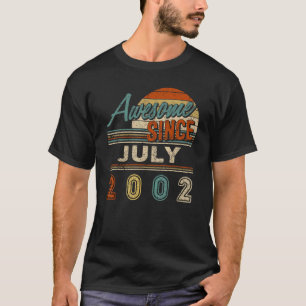 Vintage Awesome Since July 2002 20 Year Old Birthd T-Shirt