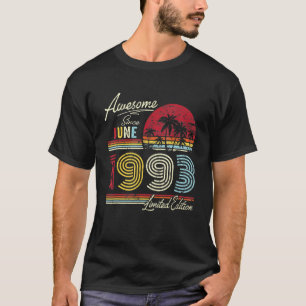 Vintage Awesome Since June 1993 29th Birthday T-Shirt