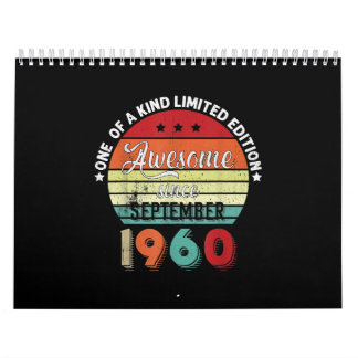Vintage Awesome Since September 1960 Calendar