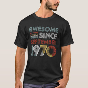 Vintage Awesome Since September 1970 49th Birthday T-Shirt