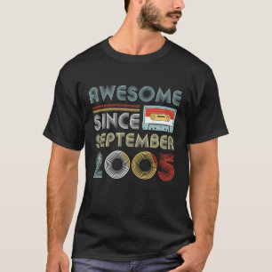 Vintage Awesome Since September 2005 14th Birthday T-Shirt
