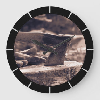Vintage axe large clock