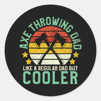 Vintage Axe Throwing Dad Father's Day  Classic Round Sticker