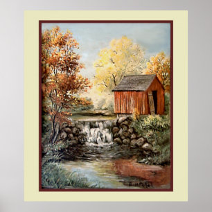 Vintage, B. Mitchell Shed by Falls Poster
