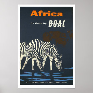 Vintage B-O-A-C Airline Travel Poster