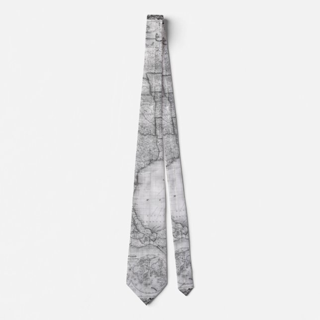 Vintage B&W map  Tie (Front)