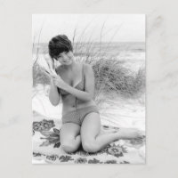 Vintage B&W Photo Florida Bikini Girl