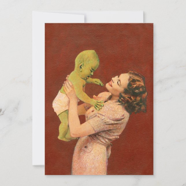 Vintage Baby Alien Invite (Front)