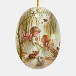 Vintage Baby Angels Ceramic Tree Decoration